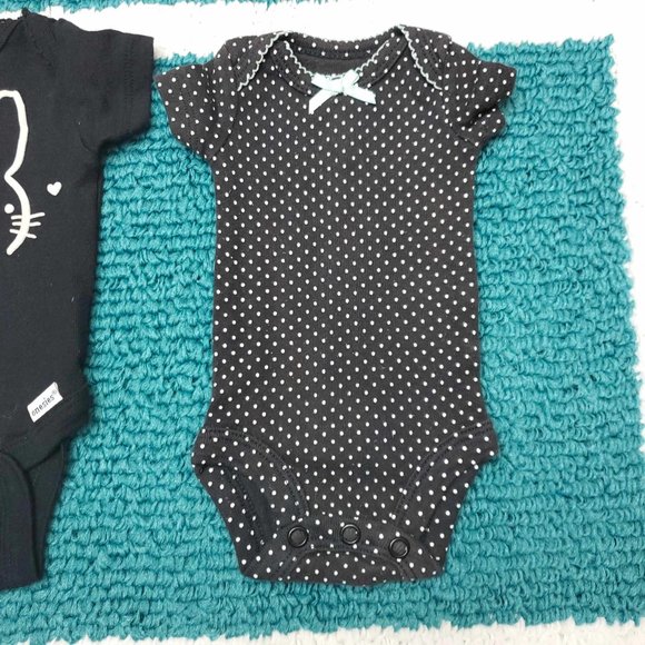 Set of 3 Black Patterned Onsies (Preemie) |Carters, Gerber - Picture 3 of 8